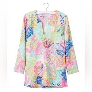 Lilly Pulitzer Amelia Island Top Roar of the Seas Tunic Size M